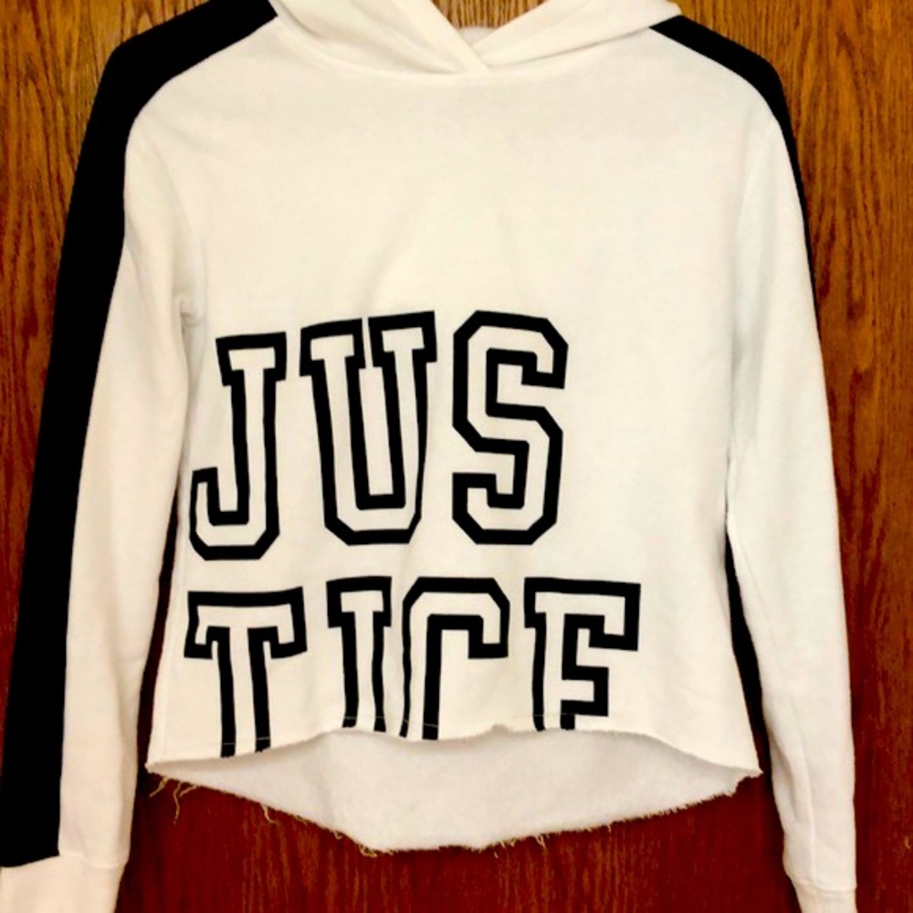 Justice Girls Long Sleeve Crop Top Sweatshirt